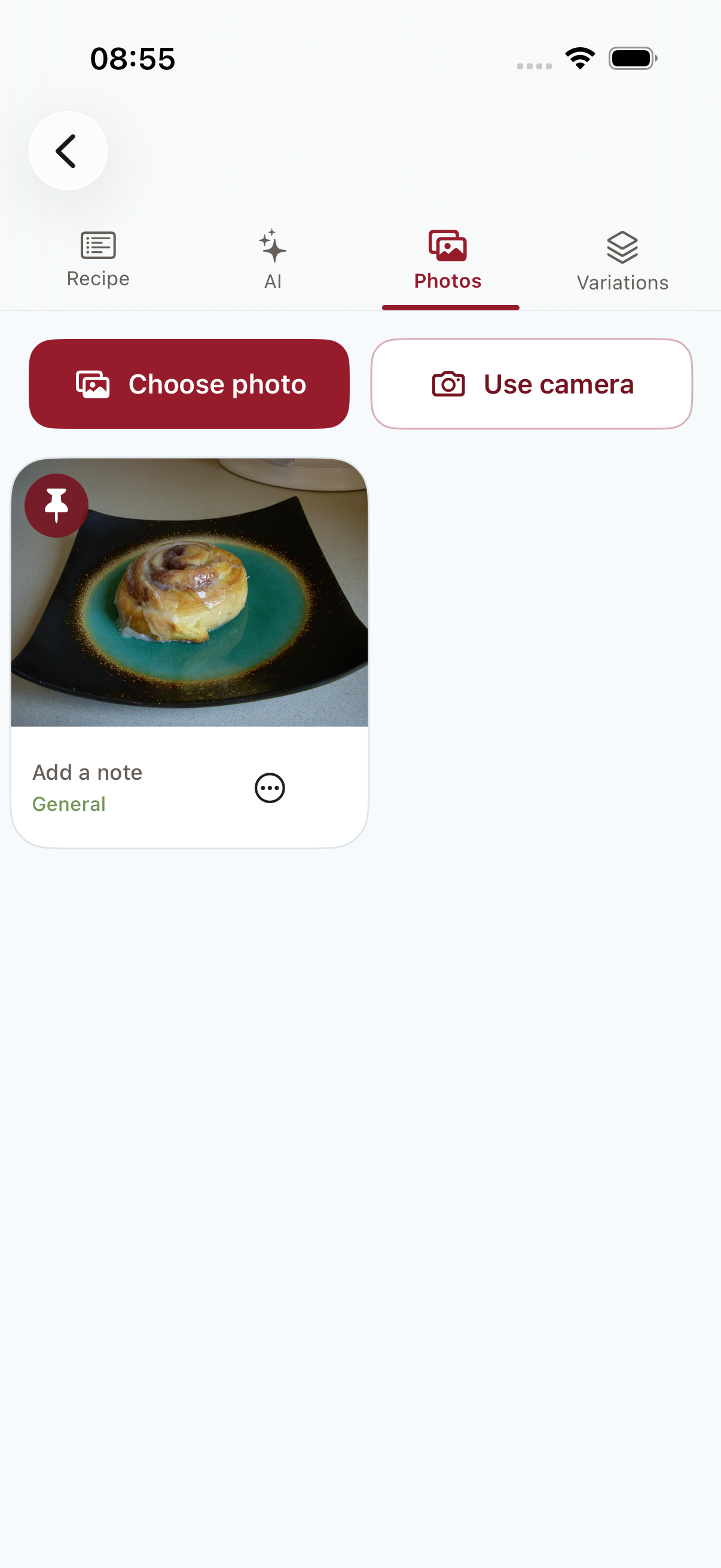 A Cinnamon Rolls photo from Baker chat attached to the recipe